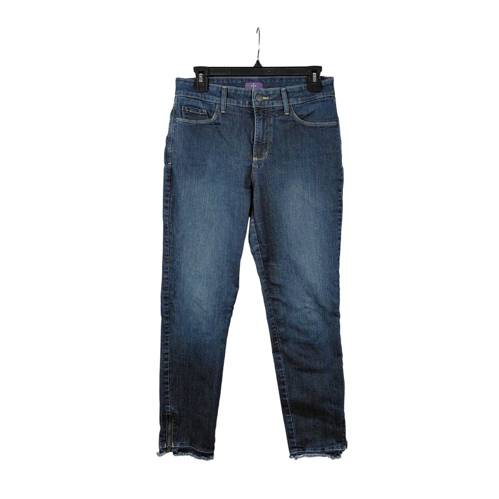 NYDJ Ankle Jeans Women's Size 8 Blue Wash Zip Cuff‎ Denim
